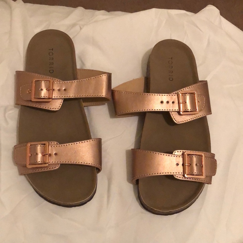 Rose Gold Slides Size 8W